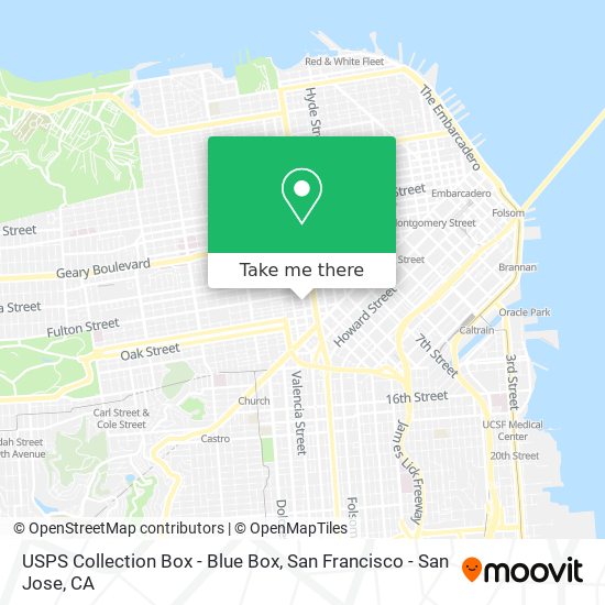 Mapa de USPS Collection Box - Blue Box