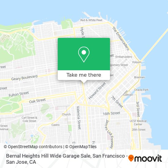 Mapa de Bernal Heights Hill Wide Garage Sale