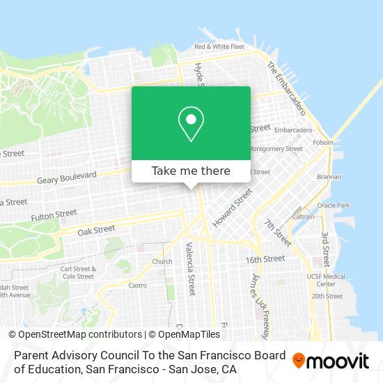 Mapa de Parent Advisory Council To the San Francisco Board of Education
