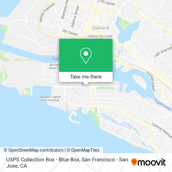 Mapa de USPS Collection Box - Blue Box