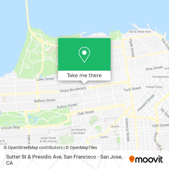 Sutter St & Presidio Ave map