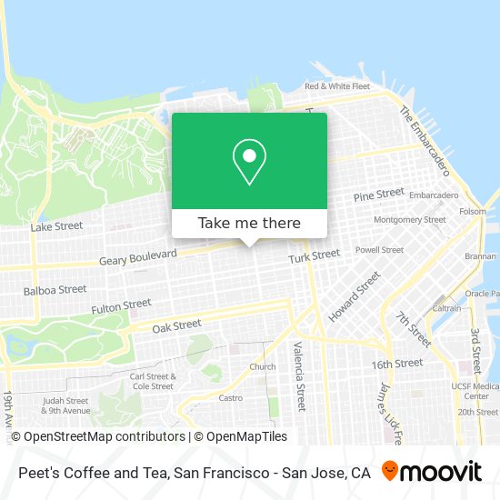 Mapa de Peet's Coffee and Tea