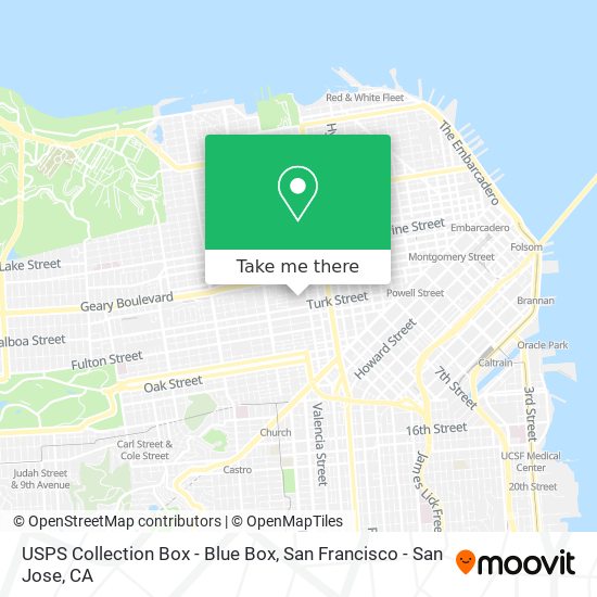 Mapa de USPS Collection Box - Blue Box