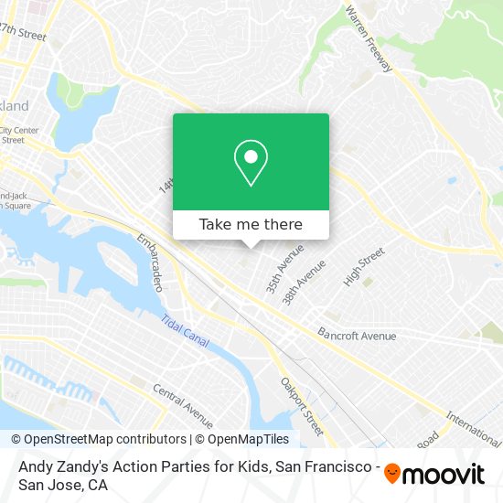 Andy Zandy's Action Parties for Kids map