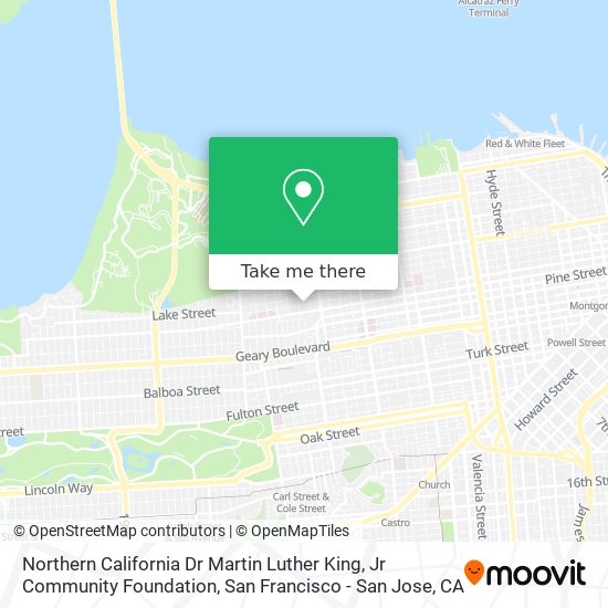 Northern California Dr Martin Luther King, Jr Community Foundation map