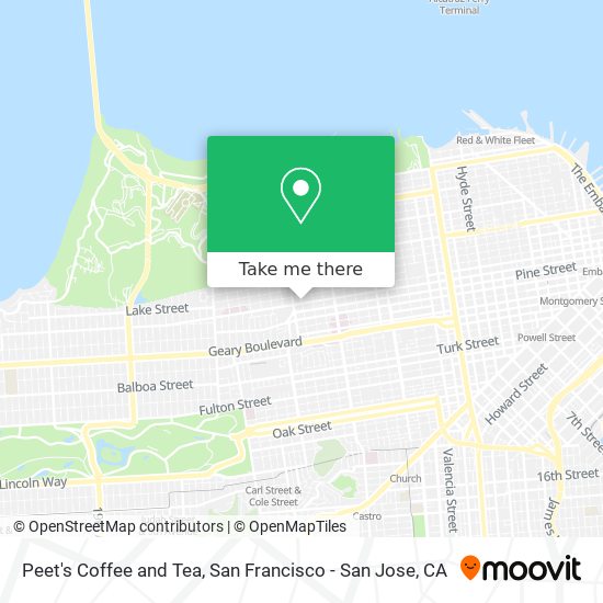 Mapa de Peet's Coffee and Tea