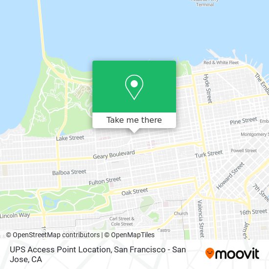 UPS Access Point Location map