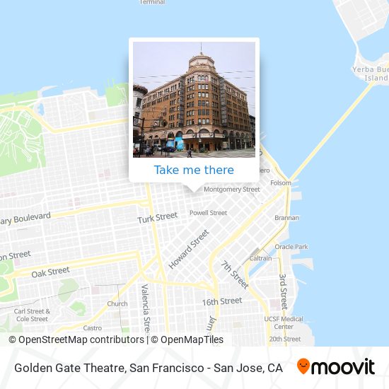 Mapa de Golden Gate Theatre