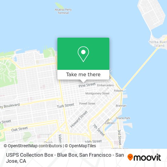 Mapa de USPS Collection Box - Blue Box