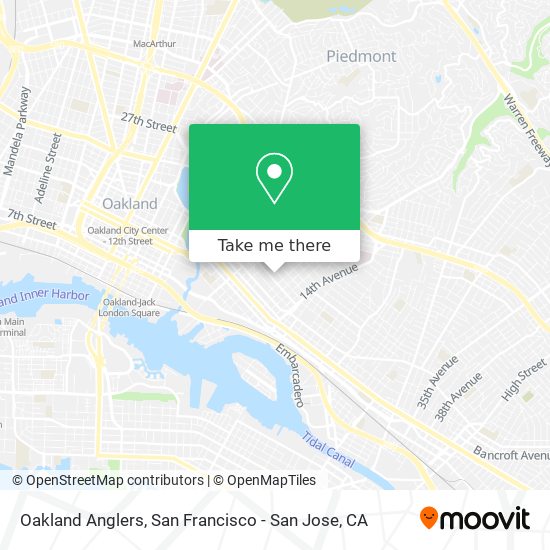 Mapa de Oakland Anglers