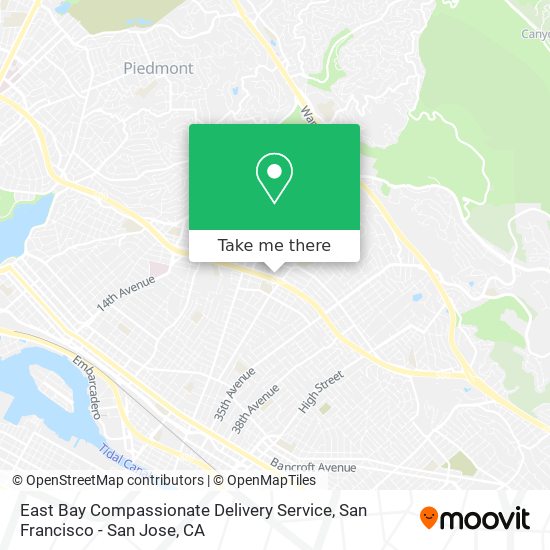 Mapa de East Bay Compassionate Delivery Service