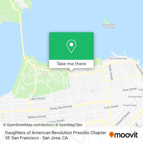 Mapa de Daughters of American Revolution Presidio Chapter SF