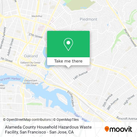 Alameda County Household Hazardous Waste Facility map