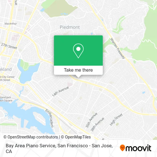 Mapa de Bay Area Piano Service
