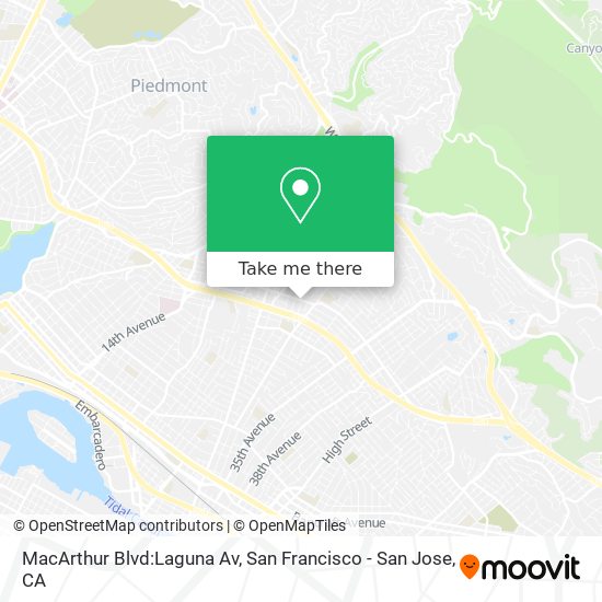 Mapa de MacArthur Blvd:Laguna Av