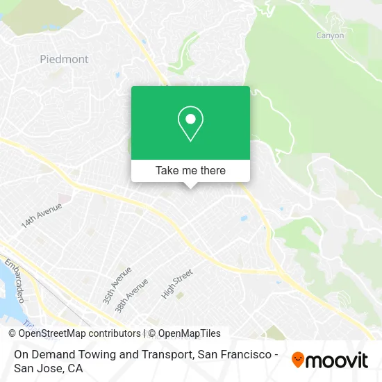 On Demand Towing and Transport map