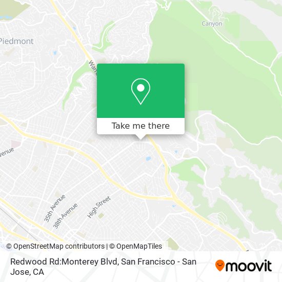 Mapa de Redwood Rd:Monterey Blvd