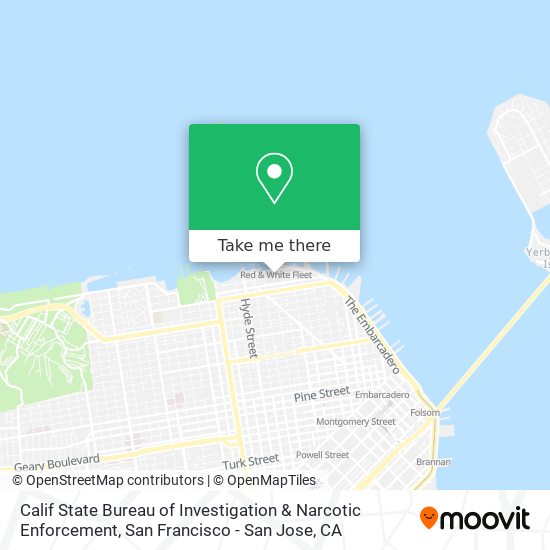 Calif State Bureau of Investigation & Narcotic Enforcement map