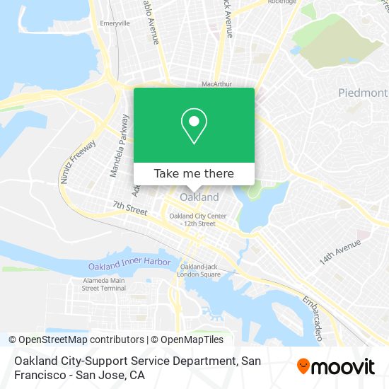 Oakland City-Support Service Department map