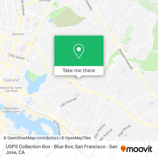 Mapa de USPS Collection Box - Blue Box