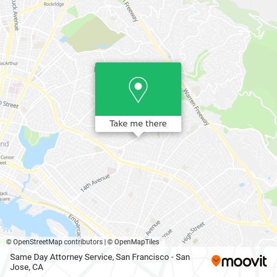 Mapa de Same Day Attorney Service