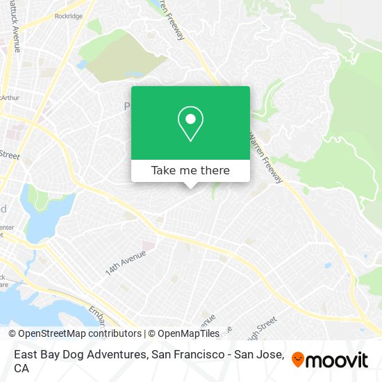 Mapa de East Bay Dog Adventures