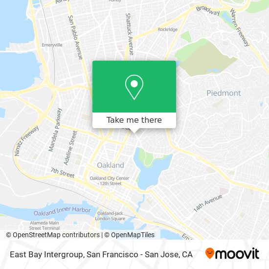 East Bay Intergroup map