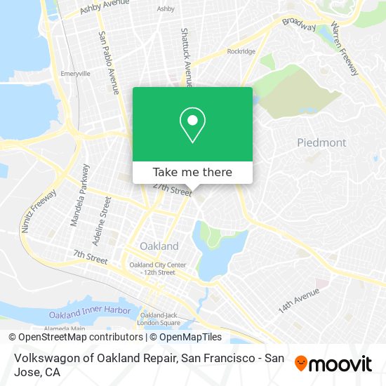Volkswagon of Oakland Repair map
