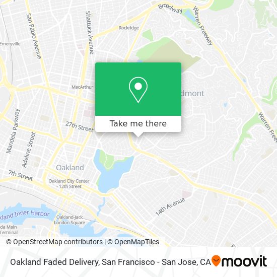 Mapa de Oakland Faded Delivery