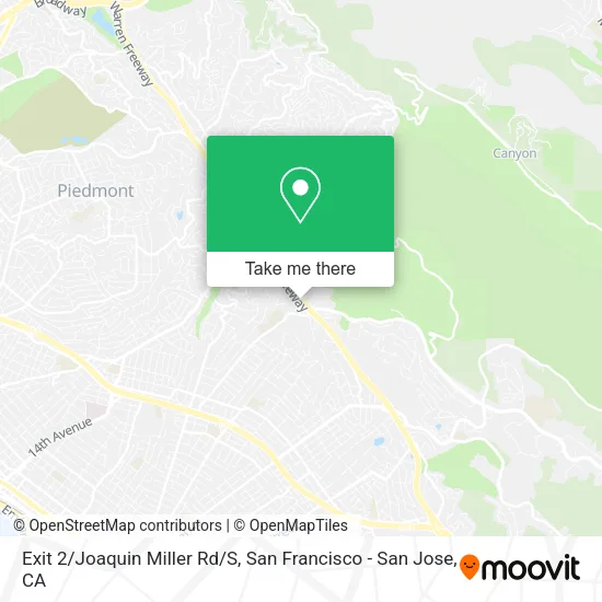 Mapa de Exit 2/Joaquin Miller Rd/S