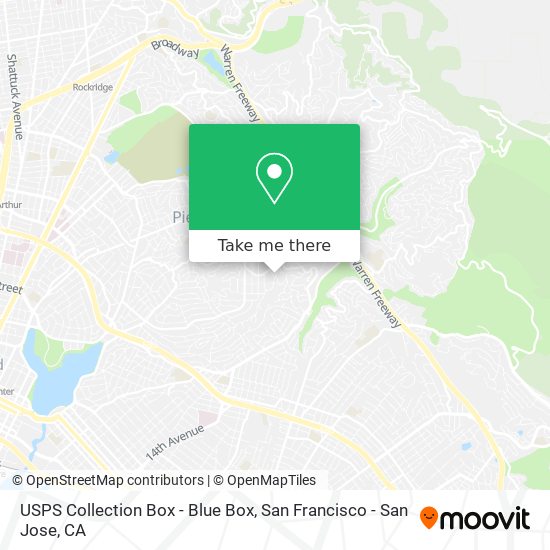 Mapa de USPS Collection Box - Blue Box