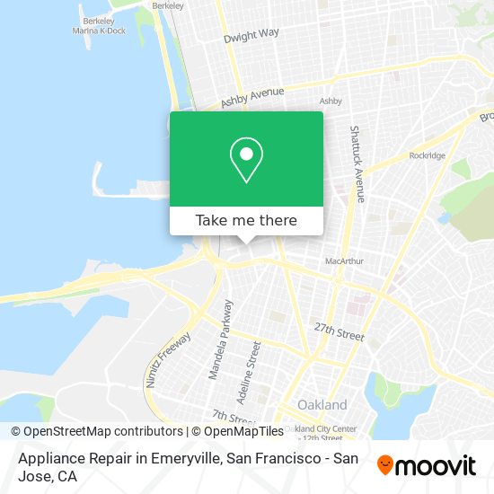 Mapa de Appliance Repair in Emeryville