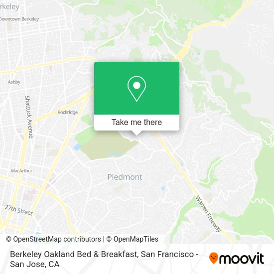 Mapa de Berkeley Oakland Bed & Breakfast