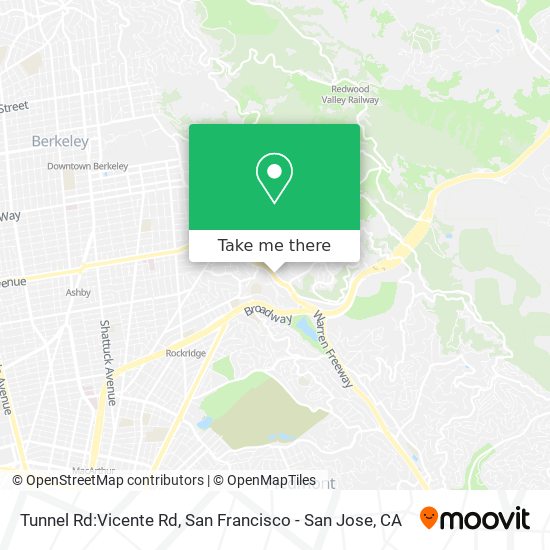 Tunnel Rd:Vicente Rd map