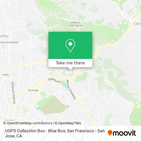 Mapa de USPS Collection Box - Blue Box