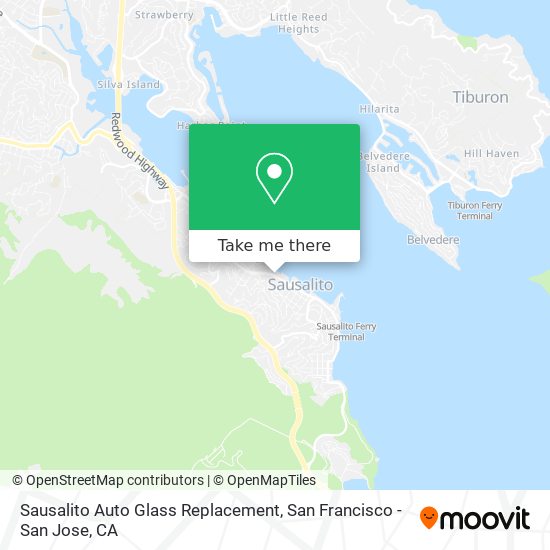 Sausalito Auto Glass Replacement map