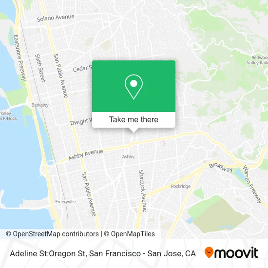 Mapa de Adeline St:Oregon St