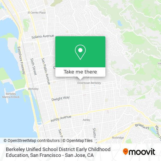 Berkeley Unified School District Early Childhood Education map