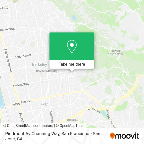 Mapa de Piedmont Av:Channing Way