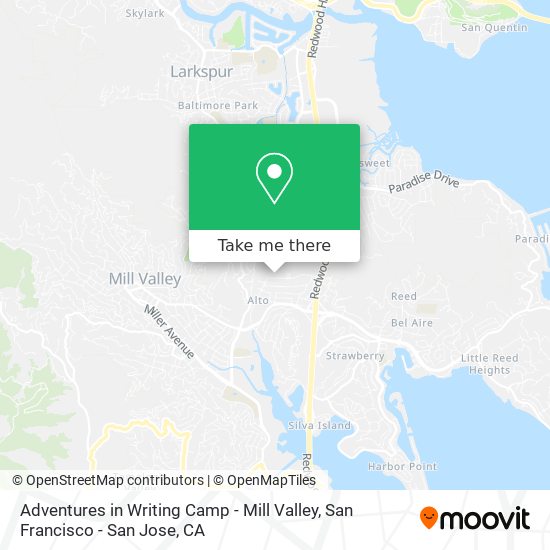 Mapa de Adventures in Writing Camp - Mill Valley