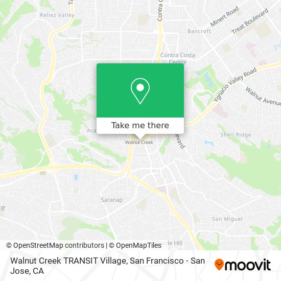 Mapa de Walnut Creek TRANSIT Village
