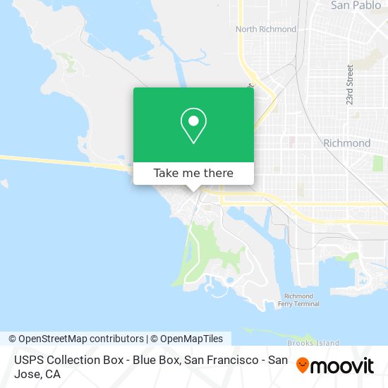 Mapa de USPS Collection Box - Blue Box