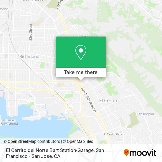 El Cerrito del Norte Bart Station-Garage map