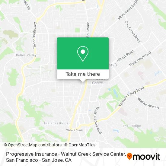 Progressive Insurance - Walnut Creek Service Center map
