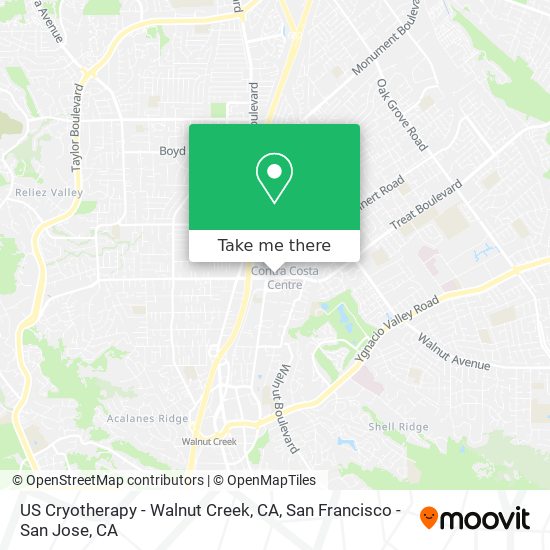 Mapa de US Cryotherapy - Walnut Creek, CA
