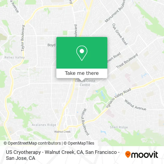 US Cryotherapy - Walnut Creek, CA map