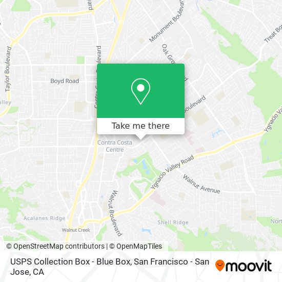 Mapa de USPS Collection Box - Blue Box