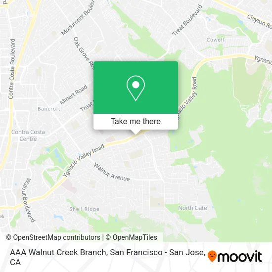AAA Walnut Creek Branch map
