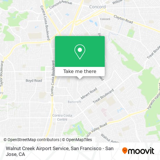 Walnut Creek Airport Service map