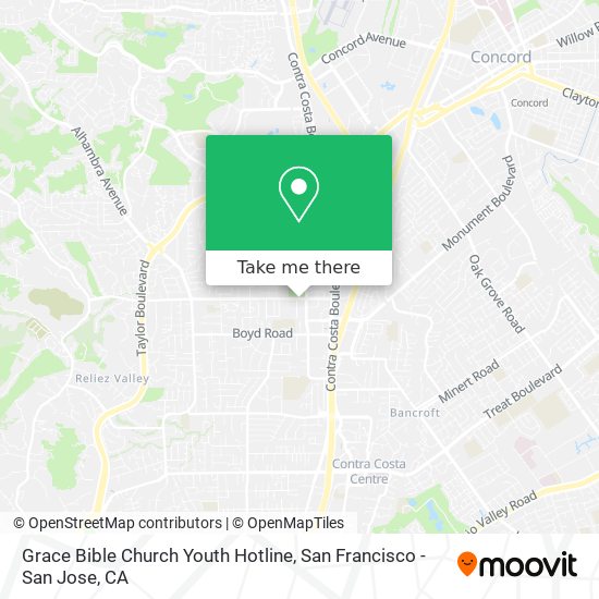 Mapa de Grace Bible Church Youth Hotline